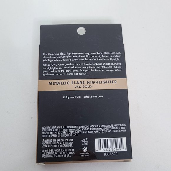 e.l.f. ELF Metallic Flare Highlighter in 24K Gold NEW 0.18 OZ - Picture 2 of 4